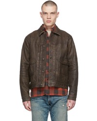 RRL Brown Leather Timeworn Jacket