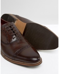 Asos Lace Up Shoes In Brown Leather