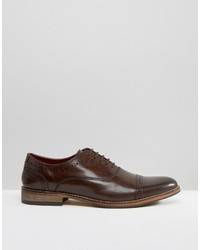 Asos Lace Up Shoes In Brown Leather