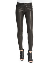 J Brand Leather Super Skinny Pants Noir