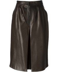 Dark Brown Leather Skirt
