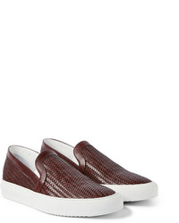 Armando Cabral Woven Leather Slip On Sneakers