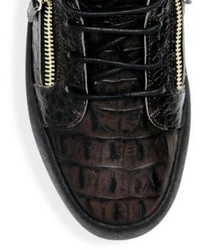 Giuseppe Zanotti Alligator Embossed Leather Sneakers