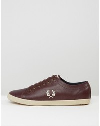 Fred Perry Kingston Leather Sneakers In Brown