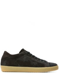 Leather Crown Classic Lace Up Sneakers