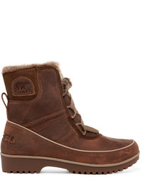 Dark Brown Leather Snow Boots