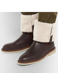 Loro Piana Snow Walk Shearling Lined Leather And Suede Boots