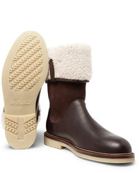 Loro Piana Snow Walk Shearling Lined Leather And Suede Boots
