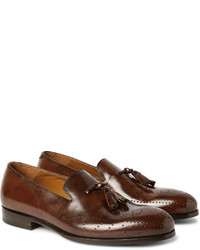 Alexander McQueen Brogue Detailed Tasselled Leather Loafers