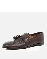 River Island Brown Leather Tassel Loafers