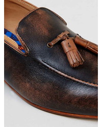 Topman House Of Hounds Boston Tan Leather Tassel Loafers