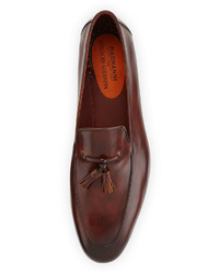Magnanni Leather Tassel Loafer Medium Brown