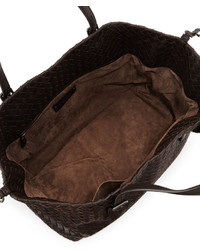 Bottega Veneta A Shape Medium Woven Tote Bag Dark Brown