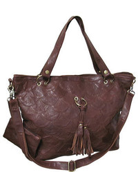 Amerileather Cherokee Leather Tote Bag Dark Brown Shoulder Bags