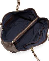 Cole Haan Benson Large Leather Tote Bag Dark Chocolate