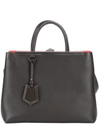 Fendi Dark Brown Leather 2jours Convertible Tote Bag