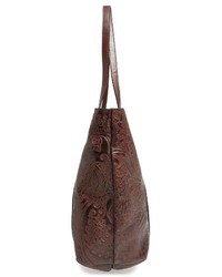 Patricia Nash Tooled Lace Benvenuto Leather Tote Brown