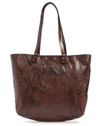 Patricia Nash Tooled Lace Benvenuto Leather Tote Brown