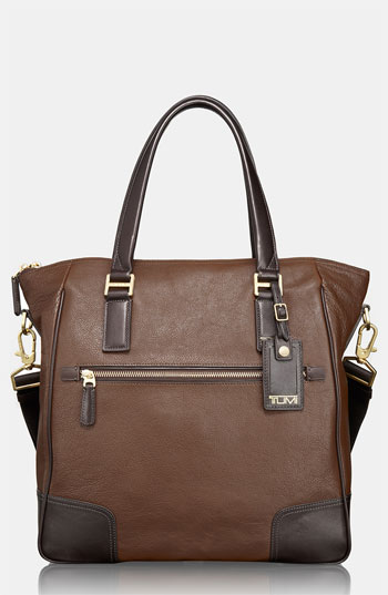 Tumi Black Leather Handbag With Detachable Shoulder/Crossbody Strap, Zip  Top. - Helia Beer Co