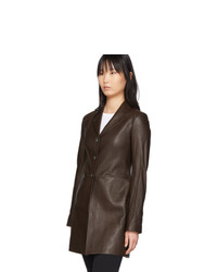 The Row Brown Leather Nedifa Coat