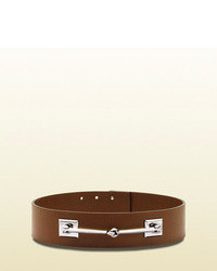 Gucci Leather Horsebit Waist Belt