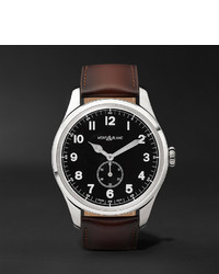Montblanc 1858 Automatic 44mm Stainless Steel And Leather Watch