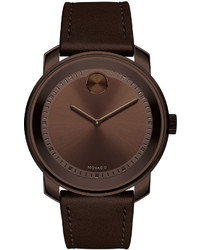 Movado 425mm Bold Watch With Leather Strap Chocolate