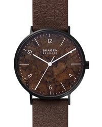 Skagen Aaren S Mulberry Leather Alternative Watch