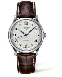Longines Analog Stainless Steel Alligator Leather Strap Watch