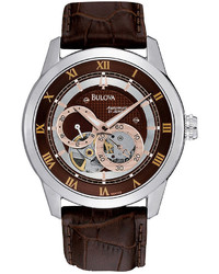 Bulova Brown Leather Strap Watch 96a120