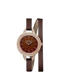 CARAVELLE, NEW YORK Caravelle New York Brown Dial Brown Leather Strap Watch