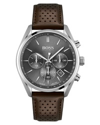 BOSS Champion Chronograph Leather Watch