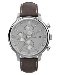 Timex Chicago Leather Chronograph Watch