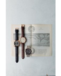 BOSS Chronograph Leather Strap Watch 44mm Brown Rose Gold