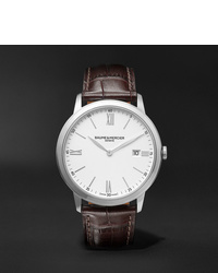 Baume & Mercier Classima Quartz 40mm Steel And Croc Effect Leather Watch Ref No M0a10507
