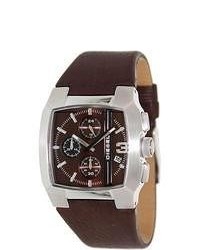 Diesel Brown Dial Leather Strap Chronograph Watch