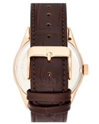 Tommy Hilfiger Embossed Leather Strap Watch 44mm