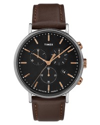 Timex Fairfiled Leather Watch
