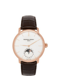 Frederique Constant Gold And Brown Slimline Moonphase Watch