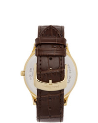 Salvatore Ferragamo Gold Croc Leather Ferragamo Slim Watch