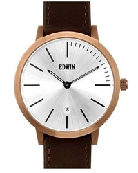 Edwin Kenny Leather Strap Watch 40mm