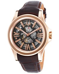 Accutron by Bulova Kirkwood Auto Dark Brown Genuine Leather And Dial