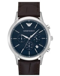 Emporio Armani Leather Strap Watch 43mm
