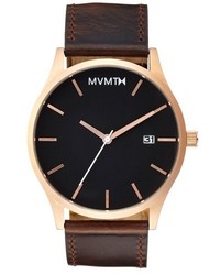 MVMT Leather Strap Watch 45mm