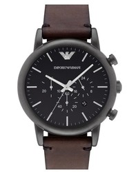 Emporio Armani Leather Strap Watch 46mm