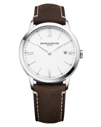 Baume & Mercier Leather Strap Watch