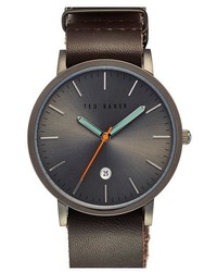 Ted Baker London Leather Strap Watch 40mm