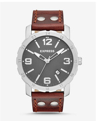 Express Norfolk Brown Leather Strap Watch