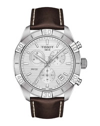 Tissot Pr 100 Chronograph Leather Watch
