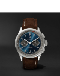 Breitling Premier B01 Chronograph 42mm Stainless Steel And Nubuck Watch Ref No Ab0118a61c1x1